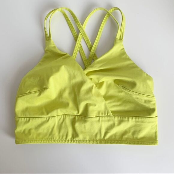 SOMA Sport Strappy Back Yoga Bra Lemon Lime Size Small - Picture 2 of 7